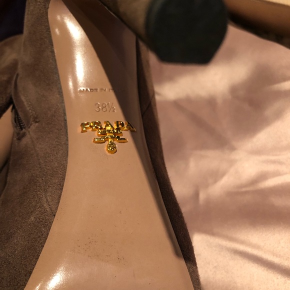 Knee high platform suede Prada boots - Picture 6 of 9